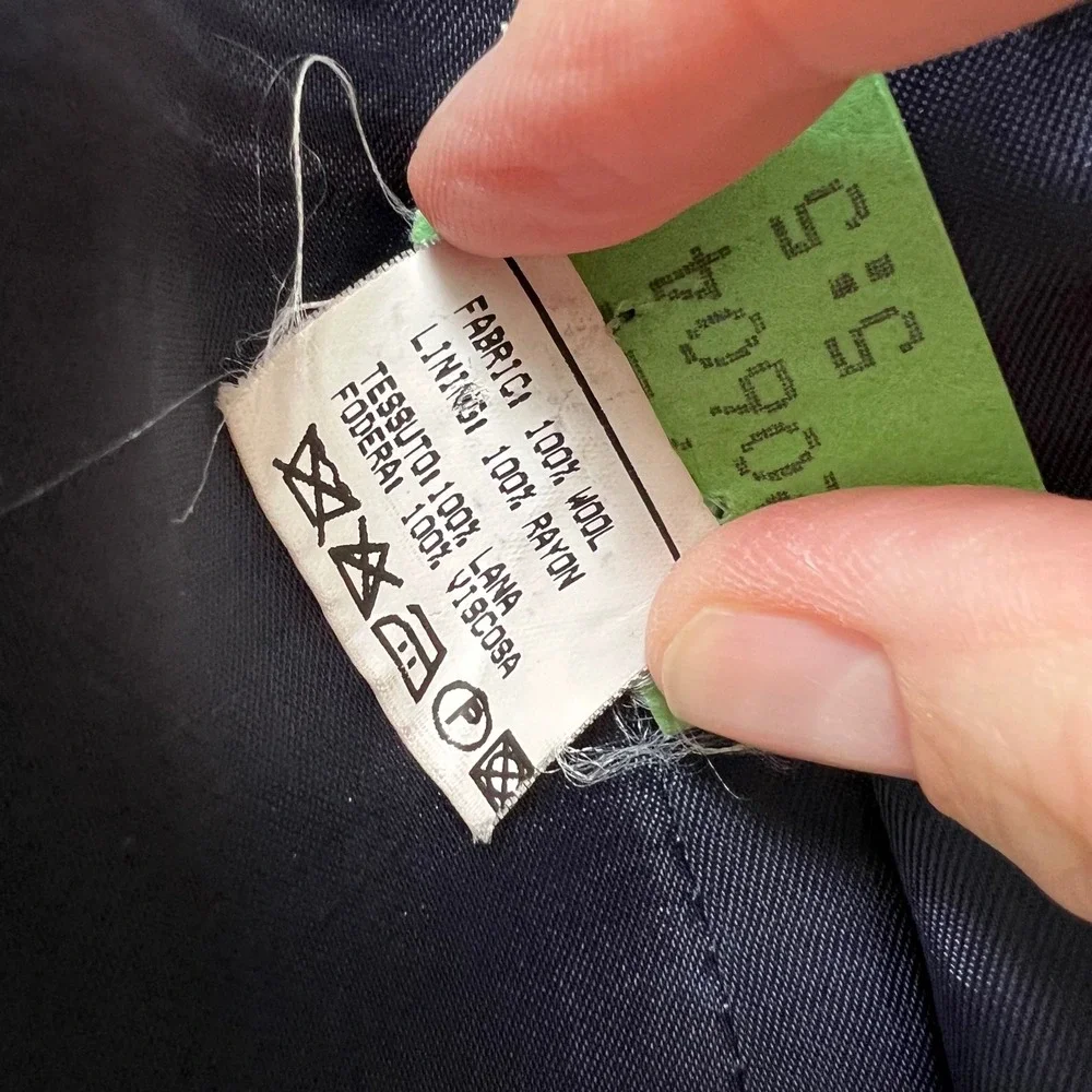 MAGIL Boys Navy Blue 100% Wool 2-Piece Blazer and Vest Set Made‎ in Italy Size 9